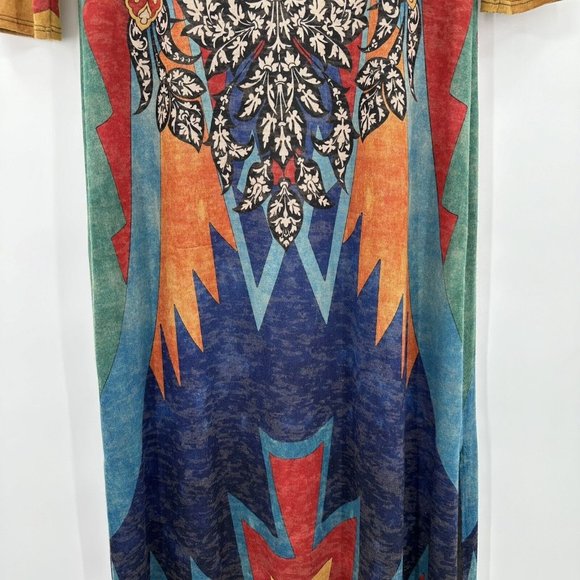 Amma Design LA Art Wear Artsy Paisley Hi Lo Maxi Dress Side Splits Size Small - Picture 9 of 10